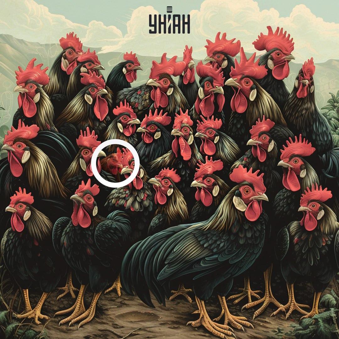 Piščančja pokrovača ni enaka petelinovi / kolaž Moje Piščančja pokrovača ni enaka petelinovi / kolaž Moje