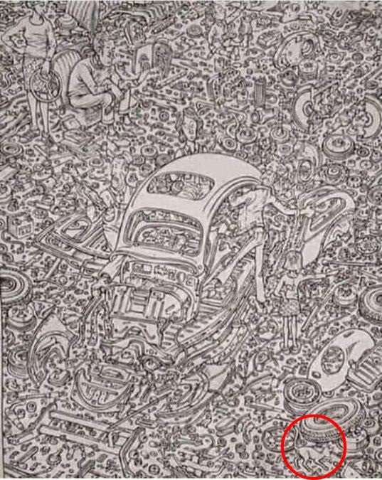 Ključ Rešitev: Mačka je obkrožena v desnem zgornjem kotu.