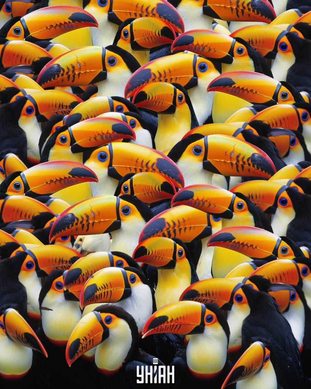 Pelikana med tukani najdete v 7 sekundah / kolaž Moje Poiščite pelikana med tukani v 7 sekundah / Moje collage